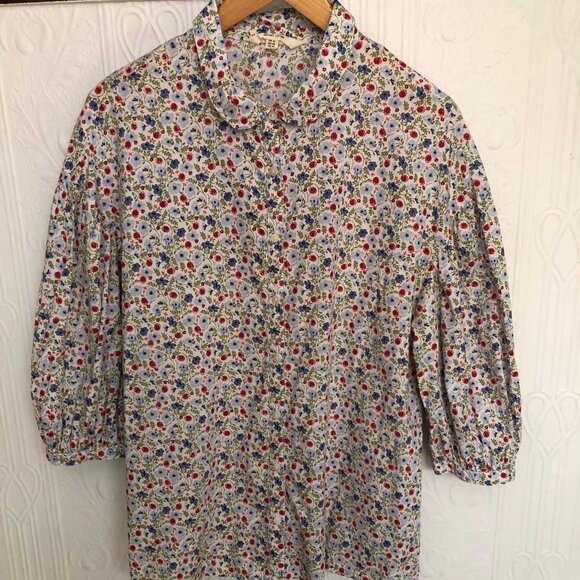 Seasalt Cornwall Flower shirt, droped shoulders, puffy sleeves, size 10 or 12 - Picture 1 of 3